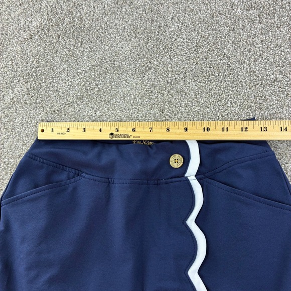 Lilly Pulitzer Luxletic Skort Size S Navy Blue Scallop Trim Golf Tennis Athletic - Picture 3 of 7